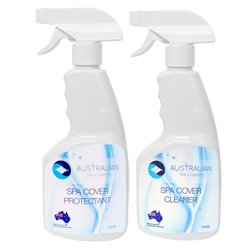 Bottle of Spa Cover Cleaner Spray (500mL) &amp; Bottle of Spa Cover Protectant (500mL)